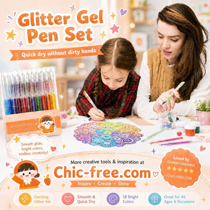 🔥⏰LAST DAY SALE ONLY ￡6.99!!✨50K+ SOLD!🎁Glitter Gel Pen Set