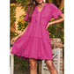 🔥🌈2026 Summer Hot Sale 60% OFF🌈Women's V Neck Ruffle Casual A-Line Flowy Swing Shift Dress