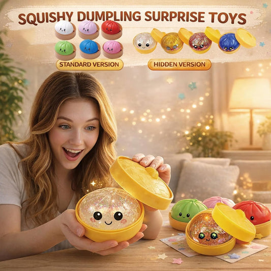 🔥Last Day 50% OFF🎁Glitter Dumpling Squishy Steamer Blind Box Surprise Squeeze Fun🐣