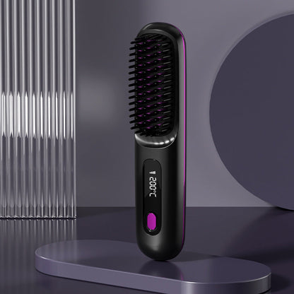 ⏰Final 3 Hours - £13.99!!⚡50K+ SOLD!💁‍♀️Wireless Ceramic Hair Straightening Comb – Fast Heating, Anti-Frizz & Tangle-Free Design ✨