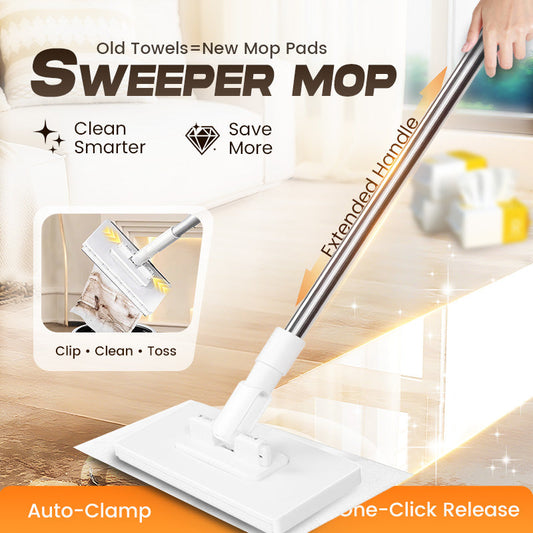 🔥🧹Disposable Dust Mop with 4 Reusable Cloths💦