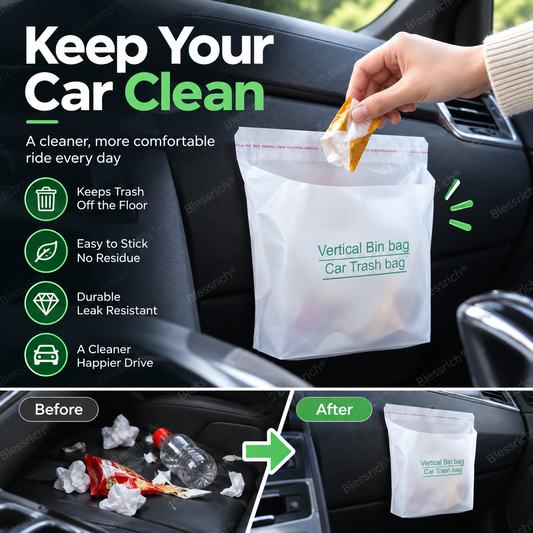 🥳2026 HOT SALE🥳💞50K+ SOLD!🚗Self-Adhesive Car Cleaning Bags – Stick anywhere, stand firm. Multi‑use for trash or storage. No mess, no marks. 🧹✨