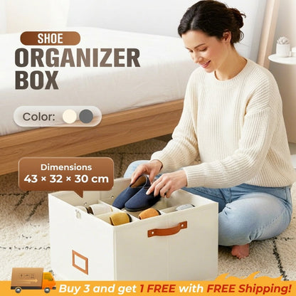 ⏰🔥 LIMITED TIME 50% OFF! 👟 Fabric Shoe Organiser Storage Box – Foldable, Large Capacity, Dustproof & Breathable for Closets & Bedrooms 🧺✨
