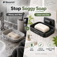 🧼✨ Wall-Mounted Soap Dish – 50% OFF! 5-second install, double drainage, no drilling – keeps soap dry & lasts longer. 💪
