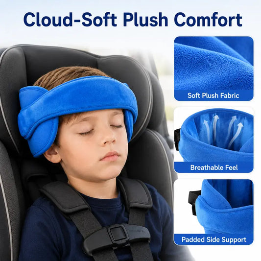 📢📢50% OFF !! ⏰Kids Car Seat Head Support Strap, Soft Plush Adjustable Nap Support Band with Padded Side Cushions