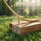 🌸 50% OFF! ✨ Gold-Tone Decorative Hoop with Wooden Stand – Customizable Table Centerpiece with LED String, Reusable Design for Flowers, Ribbon & Greenery – Elegant Iron & Pine Wood Craft for Events & Everyday Decor 🎀