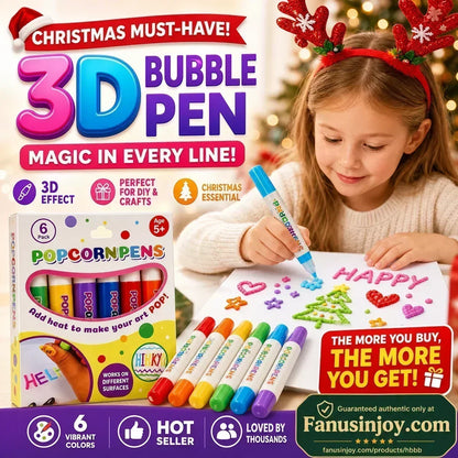 💥LAST DAY BUY 2 GET 1 FREE!!🎁🔮Magic Pen – Draw 3D with one stroke!🎄 DIY Bubble Popcorn Drawing Pens& Buy 3 Pay 2 🔥