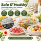 📢📢【Limited Offer – 50% OFF】🔥 100pcs Disposable Stretch Film for Bowls & Plates, Elastic Container Lids, Plastic Wrap Alternative for Leftovers, Fruit, Vegetables & Kitchen Food Storage