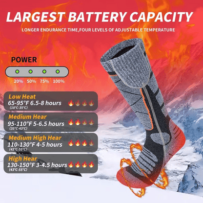 🥳2026 HOT SALE🥳💞50K+ SOLD! 🔥🧦 50% OFF! Rechargeable Heated Socks – carbon fiber fast heating, 6000mAh battery up to 9 hours. Perfect for skiing, hiking & winter warmth! 🛡️✅