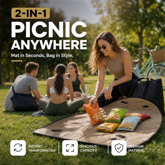 2-in-1 Convertible Picnic Mat Tote Bag