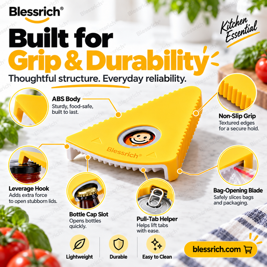 🥳HOT SALE🥳💞50K+ SOLD! Multi-Opener! Opens 6 lid types, non-slip & easy grip. Effortless opening – grab yours! ✅