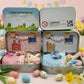 🐇 62% OFF! 🐇 Bunny Mummy & Baby Plush Pocket Tin – Handmade Easter Collectible with Cozy Blanket (Pink/Blue Ears) 🐇🎁