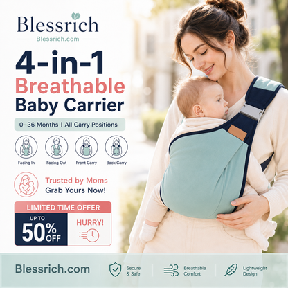 🎉 2026 Sale — Over 30,000 Sold! 👶 4-in-1 Breathable Baby Carrier – 0-36 Months, Front/Back/Facing In/Out – Hands-Free Comfort for Parent & Baby! ✨