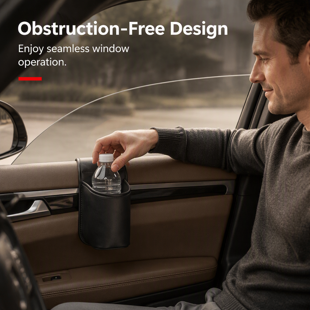 🥳2026 HOT SALE🥳💞50K+ SOLD!🚗🧺 50% OFF! Leather Car Door Cup Holder – Wide‑mouth opening, easy reach for drinks & phone. Clip‑on secure fit. PU leather, tough & stylish. 🛡️✨