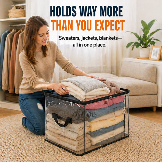 🎁 2026 Sale 49% OFF📦Large Heavy-Duty Thick Plastic Clear Storage Bag for Clothes, Moving & Storage