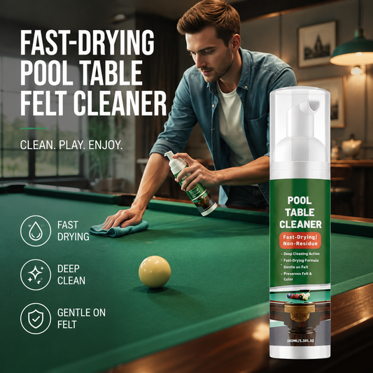 Fast‑Drying Pool Table Felt Cleaner – Deep cleans chalk & oils, cloth‑safe. Quick dry, no residue. Back to the game in minutes! ✨💨