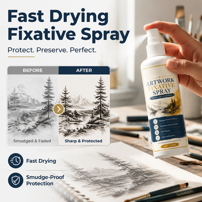 🥳2026 HOT SALE🥳💞50K+ SOLD!🎨🖌️ 50% OFF! Fast Drying Fixative Spray – Protects charcoal & pastels from smudging. Ultra‑fine mist, no drips. Matte finish, colours stay true! 🛡️✨
