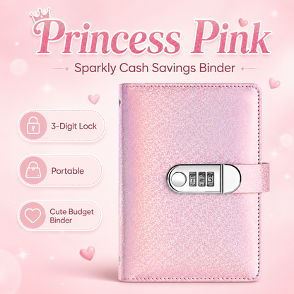 ✨ SparkleLock Cash Savings Binder with 3-Digit Combination Lock – 100-Page Cash Stuffing Budget Organizer for Savings Challenges, Money Goals & Gifts 💖