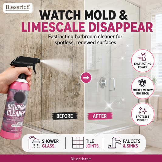 ❄️Summerfresh 50% OFF!✨Bathroom Limescale & Mould Stain Cleaner – Multi-Surface Spray