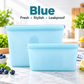 Reusable Silicone Zip Containers -Set of two (one large, one small)