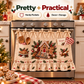 New tie-front kitchen half apron with pockets and ruffle trim