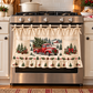 New tie-front kitchen half apron with pockets and ruffle trim
