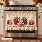 New tie-front kitchen half apron with pockets and ruffle trim