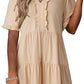 🔥🌈2026 Summer Hot Sale 60% OFF🌈Women's V Neck Ruffle Casual A-Line Flowy Swing Shift Dress