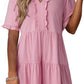 🔥🌈2026 Summer Hot Sale 60% OFF🌈Women's V Neck Ruffle Casual A-Line Flowy Swing Shift Dress