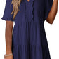 🔥🌈2026 Summer Hot Sale 60% OFF🌈Women's V Neck Ruffle Casual A-Line Flowy Swing Shift Dress