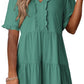 🔥🌈2026 Summer Hot Sale 60% OFF🌈Women's V Neck Ruffle Casual A-Line Flowy Swing Shift Dress