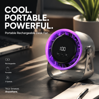 Portable Rechargeable Desk Fan