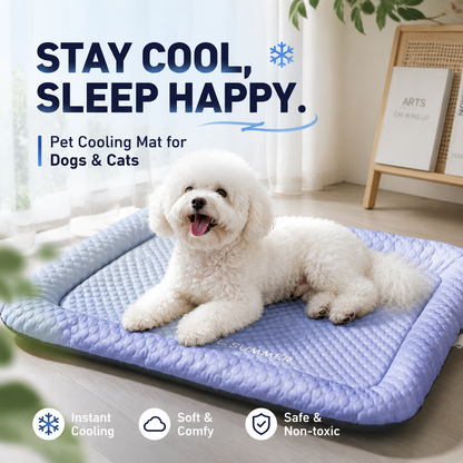Pet Cooling Mat for Dogs & Cats 🐾  Naturally Cool Ice-Silk Pad • Breathable, Washable & Soft 🌿  For Floors, Sofas & Car Travel • Multiple Sizes • Gradient Colours ☀️🐶🐱