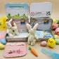 🐇 62% OFF! 🐇 Bunny Mummy & Baby Plush Pocket Tin – Handmade Easter Collectible with Cozy Blanket (Pink/Blue Ears) 🐇🎁