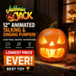🎃50% OFF NOW! Jabberin' Jack Animated Talking & Singing Pumpkin, 3D Video Projector Jack‑O‑Lantern with Motion Sensor, Pre‑Loaded Animation Scenes for Halloween Indoor & Outdoor Decor