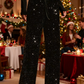🎄 50% OFF NOW 🎉 Women's Sequin Sparkle Wide Leg Pants – Elastic Waistband, Festive & Comfortable Fit ✨👖📦