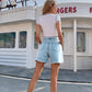 Women's Classic Solid Color High-Waist Shorts