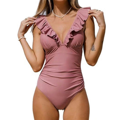 Sexy V-Neck One-piece Swimsuit