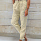 🥳2026 HOT SALE👖 60% OFF! 🌸Women's Elastic Waist Cotton Linen Wide Leg Pants🌸
