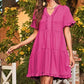 🔥🌈2026 Summer Hot Sale 60% OFF🌈Women's V Neck Ruffle Casual A-Line Flowy Swing Shift Dress