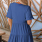 🔥🌈2026 Summer Hot Sale 60% OFF🌈Women's V Neck Ruffle Casual A-Line Flowy Swing Shift Dress