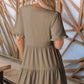 🔥🌈2026 Summer Hot Sale 60% OFF🌈Women's V Neck Ruffle Casual A-Line Flowy Swing Shift Dress
