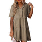 🔥🌈2026 Summer Hot Sale 60% OFF🌈Women's V Neck Ruffle Casual A-Line Flowy Swing Shift Dress