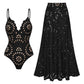 ✨Women’s Sexy One Piece Swimsuit with Matching Swim Long Skirt💕