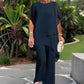 💐50% OFF ! Asymmetric Top & Wide Leg Pants Set – Trendy & Unique 💃✨【Limited Offer】