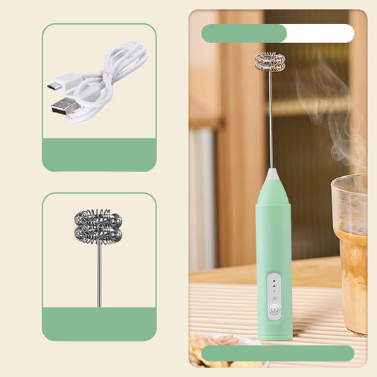 ☕✨ USB Rechargeable Electric Milk Frother – 3-Speed, 180 Mins Runtime, Stainless Steel Drink Foam Mixer for Coffee, Matcha & Protein Shakes 🥛