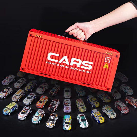 🎅48 Mini Pull-Back Cars with Built-In Garage Set