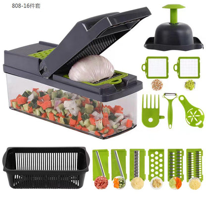 🎊 16‑Piece Set 🎊 Multipurpose Vegetable & Fruit Slicer – All‑in‑One Chopper 🥬🍅🔪