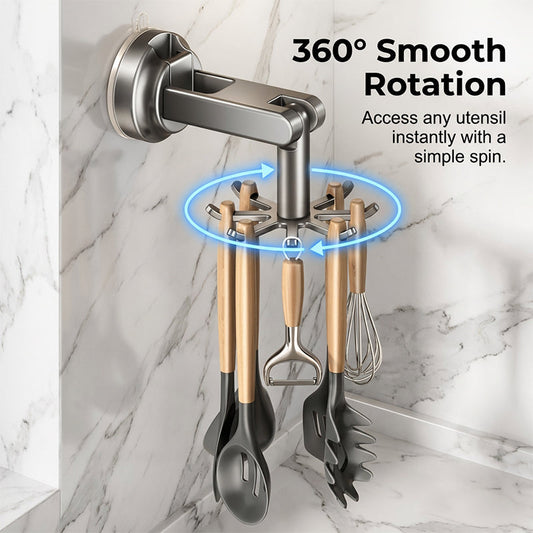 🔥No-Punch Suction Cup Kitchen Utensil Rack
