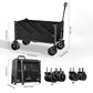 🥳2026 HOT SALE🥳💞50K+ SOLD!🚚🏕️ 50% OFF! Heavy‑Duty Collapsible Wagon Cart – 130L capacity, 80kg load, all‑terrain wheels. Thickened carbon steel frame – haul garden supplies & shopping with ease! 🛒✨